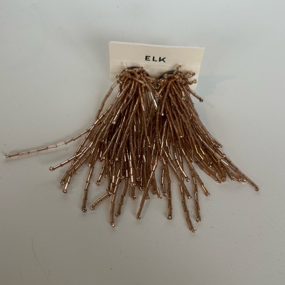 Elk the Label beaded earrings -Gold